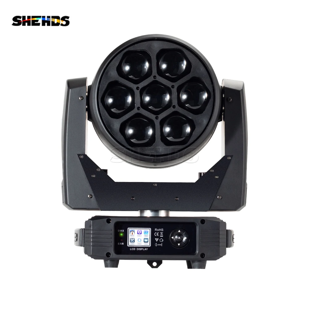 Imagem -02 - Shehds Led Feixe Mais Wash Grande Bees Eyes 7x40w Rgbw Zoom Iluminação para dj Disco Home Party Night Club Bar