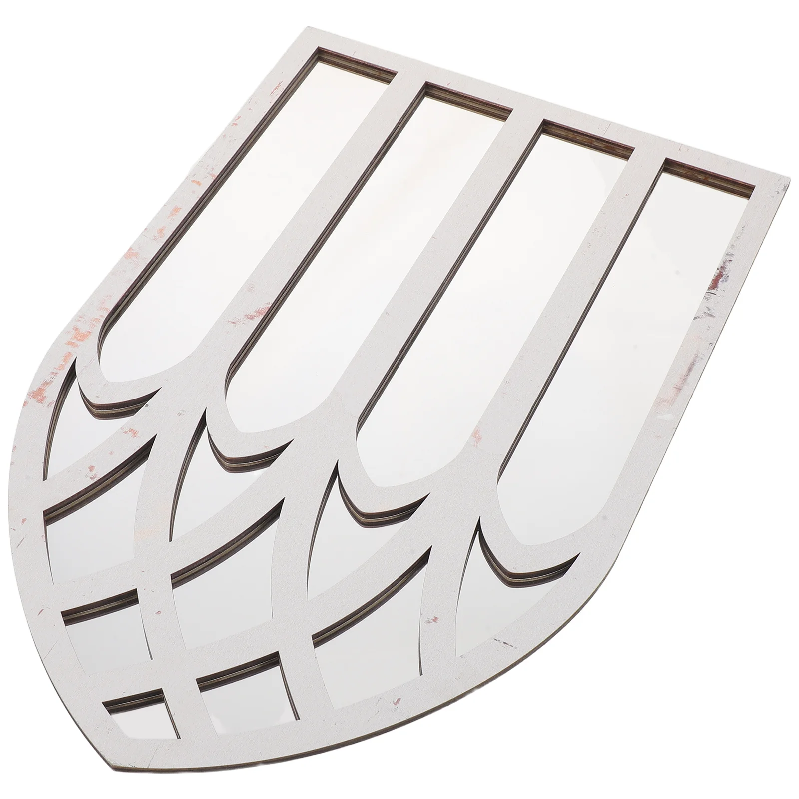 

Window Mirror Wall Decor 42X27Cm Gothic Wood Grain Pane Rustic Faux Window Sticker Arched For Living Room Bedroom Entrance