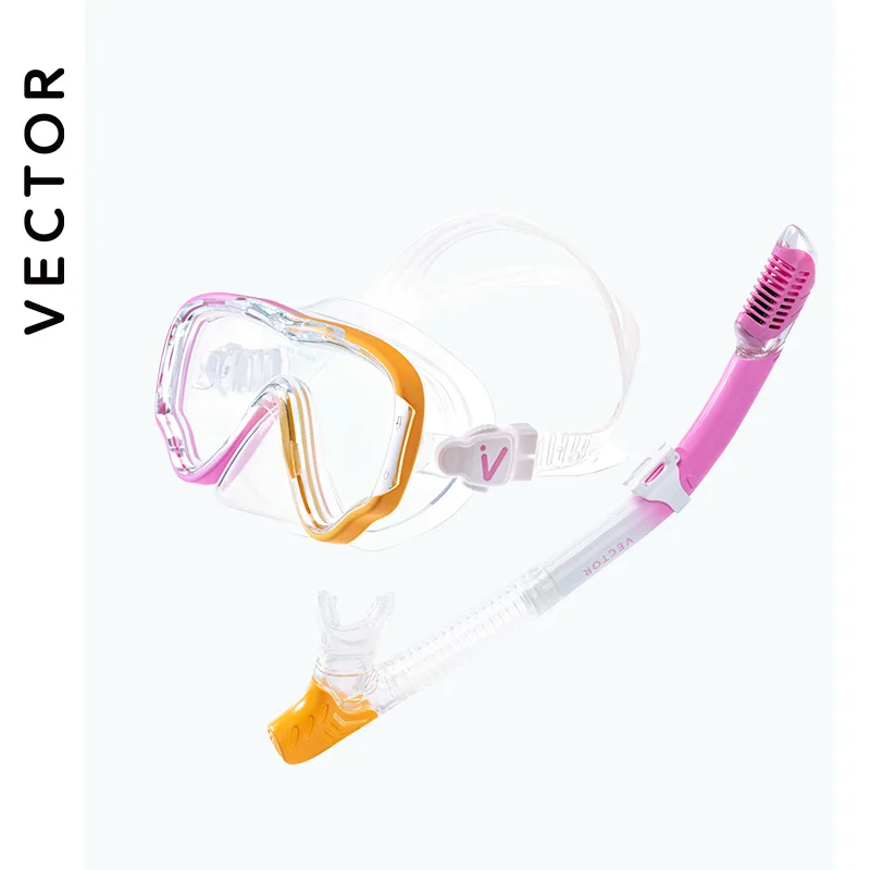 VECTOR Professional Snorkel Diving Mask and Snorkels Goggles Glasses Diving Swimming Easy Breath Tube Set Snorkel Mask