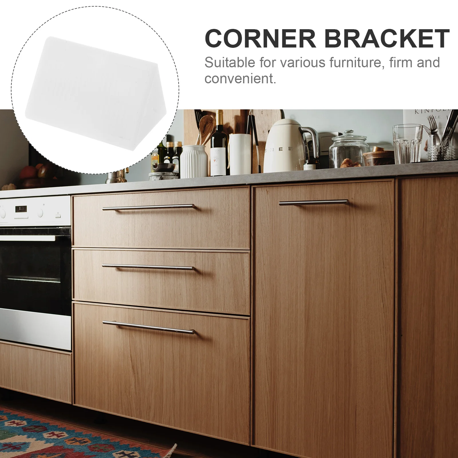 

100Pcs Corner Brace Plastic Cabinet Fastener Stable Furniture Angle Bracket for Cabinets Wardrobes Corner Brace