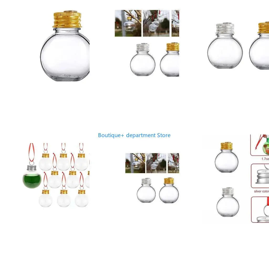 E1PD 10xChristmas Bauble Fillable Empty Round Box for Home and Holiday DIY Decoration