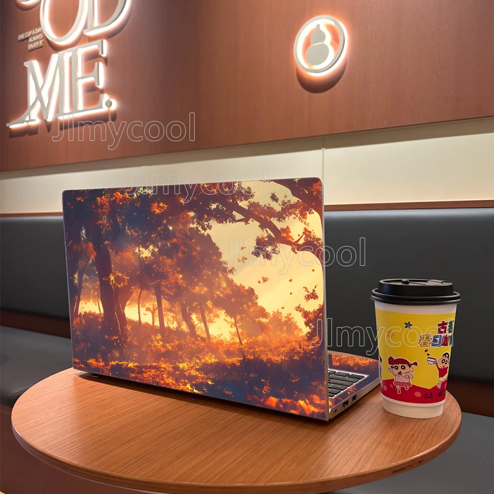 

Наклейка на ноутбук с рисунком желтых осенних листьев, 2 шт., универсальная наклейка на нетбук, одноразовая наклейка на ноутбук, водонепроницаемая