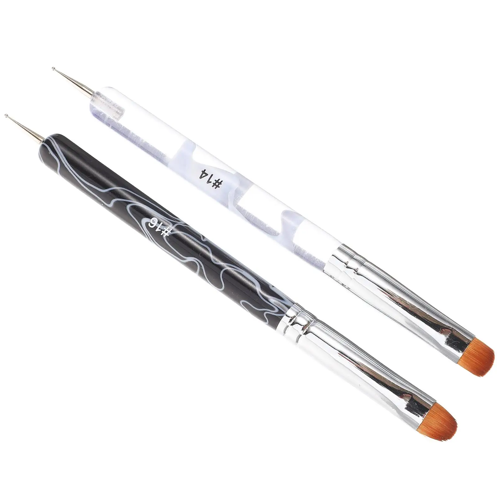 2-delige manicure tekenpennen Double-ended Nail Art roestvrijstalen schildergereedschappen