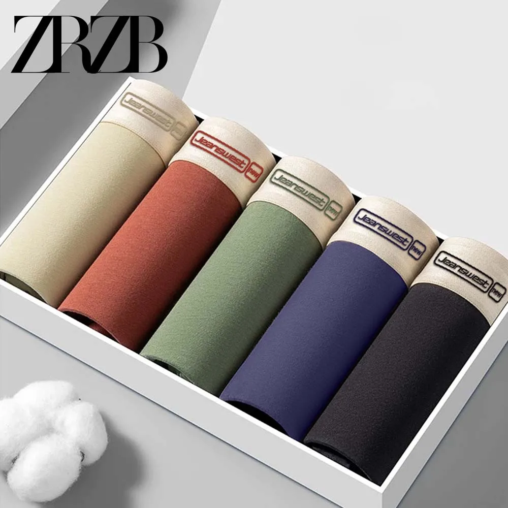 

Мужские боксеры ZRZB из хлопка, дышащие, эластичные, не стесняющие движений, с 3D-кроем и U-образным карманом, мужское нижнее белье