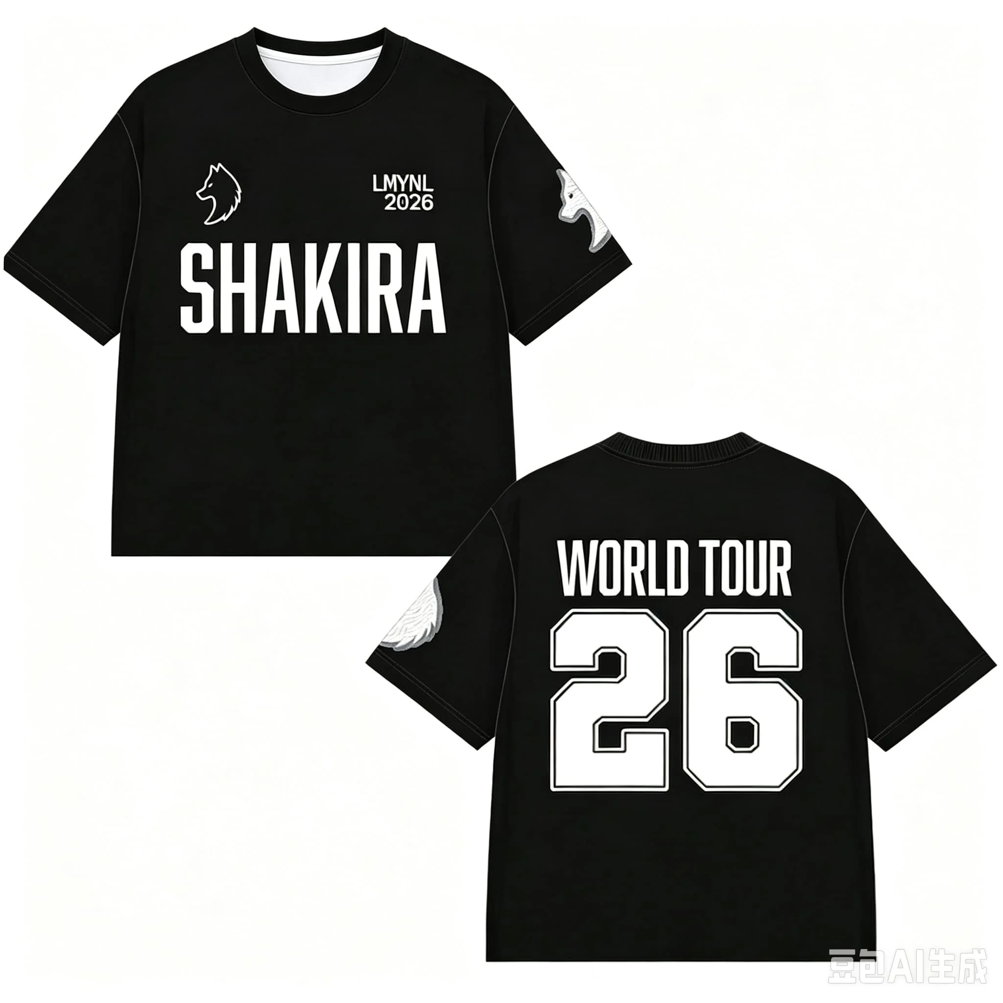 2026 Shakira LMYNL World Tour Bedrucktes T-Shirt für Männer und Frauen, Beliebtes Mode-Freizeit-T-Shirt, Y2k-Oberteile, Familien-Partnerlook – Detail 3