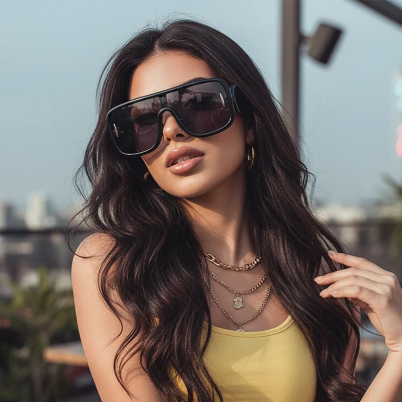 

Oversized Punk Sunglasses Women Square Frame Pilot Glasses for Men Outdoor Cycling UV400 Goggles Internet Celebrity Sunglasses