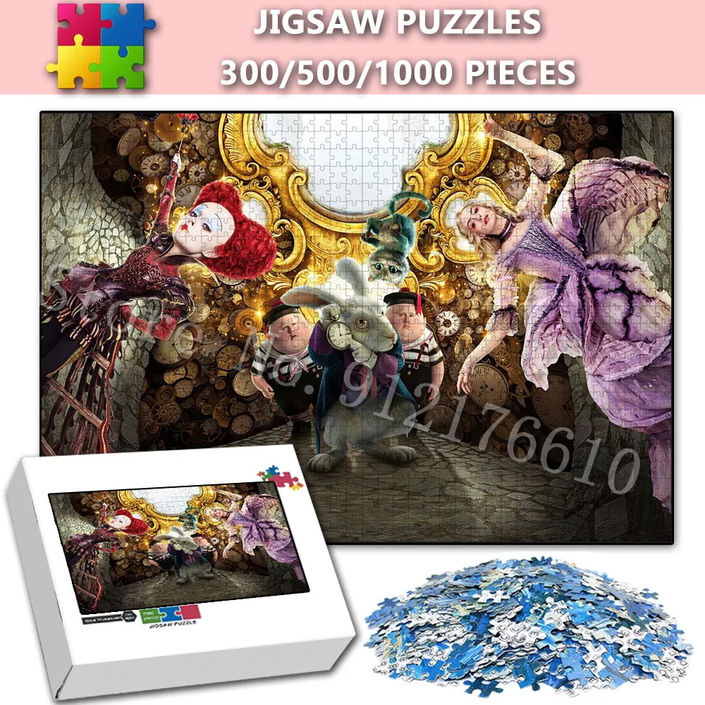 The White Queen and The Red Queen Disney Jigsaw Puzzle Alice In Wonderland Family Game Paper Puzzle Decompress Educational Toys