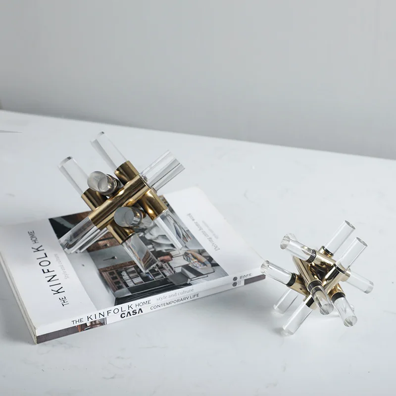 Modern Simple Resin Metal Cross Ornament Model Room B & B Living Room Bedroom Study Art Decoration