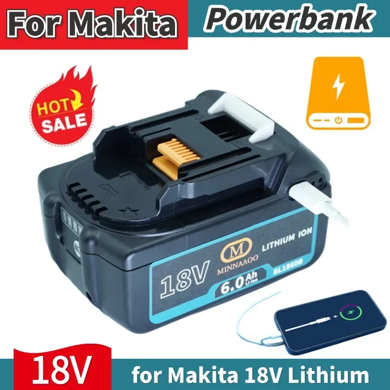 

For Makita 18V Battery 6.0Ah Replacing BL1830BL1840BL1850BL1860B LXT400 Tool Battery & Powerbank Battery