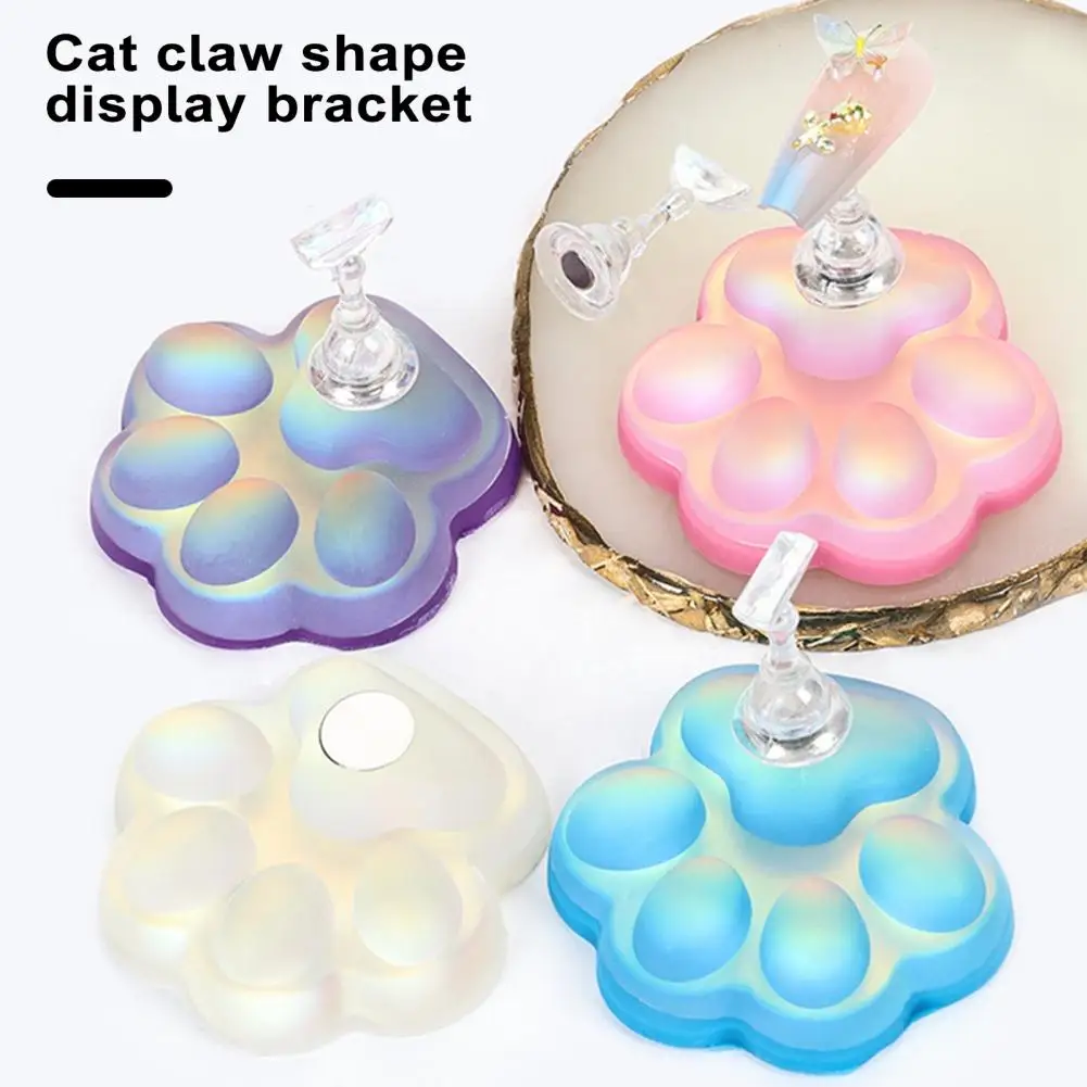 Nail Stand for Manicure Practice Nail Stand Cat Paw Nail Practice Stand Stable Eco-friendly Manicure Art Display for Skill