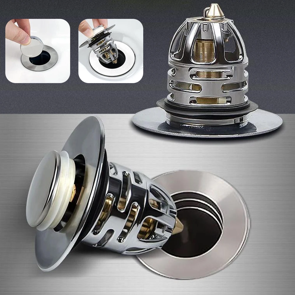 

Bathroom Sink Plug Stopper,For Washroom Sink Basin Popping-Up Drain Plug,Anti-Clogging Floor Drain Filter,Sink Accessories