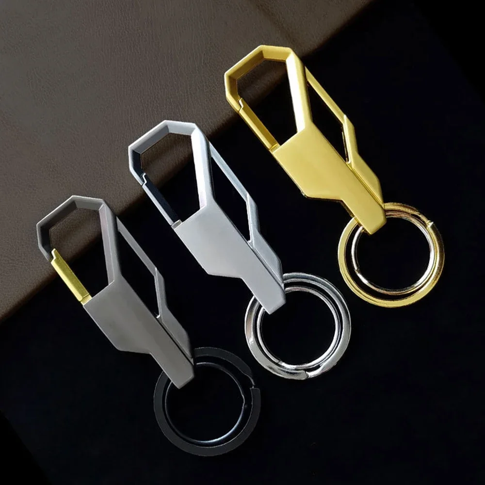 1Pc Simple Business Men Key Ring Heavy Duty Zinc Alloy Carabiner Car Key Chains Pendant Accessories Gift