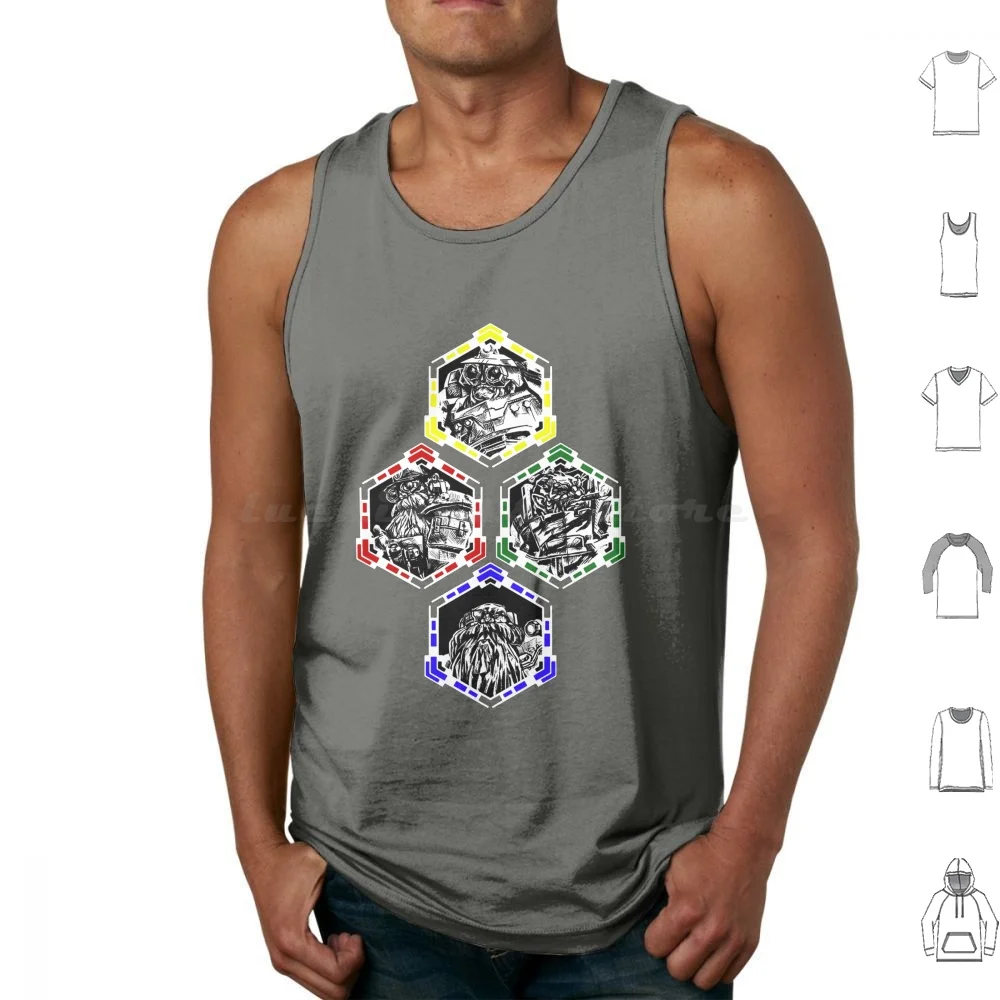 Deep Rock Galactic-Dwarven Miner Classes Tank Tops Print Cotton Drg Deep Galactic Fan Art Science Fiction And Stone