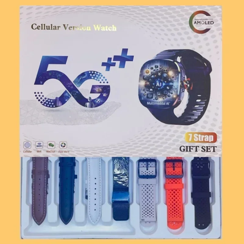 5G Smartwatch with AMOLED Screen and GPS Functionality