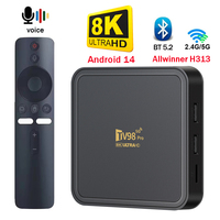 TV98 Pro TV Box Android 14 Support HD 8K4K Video 5G Dual Wifi BT5.2 Voice Remote Control Player Allwinner H313 Smart TV Box iptv