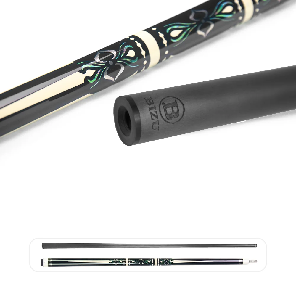 BIZU Moon Speed 58 Inch Carbon Fiber Pool Cue Stick Elegant Design 3/8'x8' Joint Radial Pattern Durable for Billiard Players