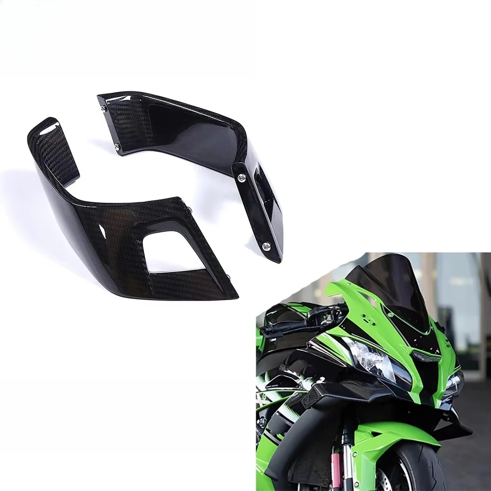 ZX10R ZX-10R 2021-2024 3k Dry Carbon Fiber Motorcycle Front Spoiler Winglet Kit