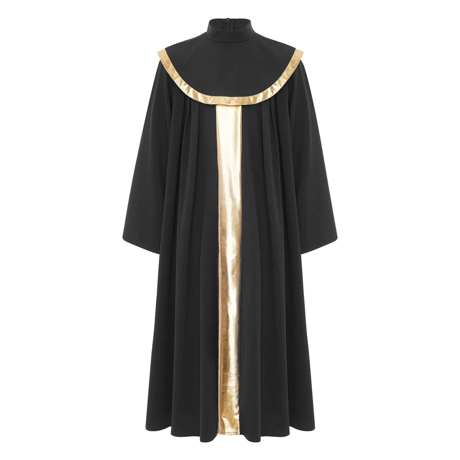 بنين بنات الكنيسة جوقة رداء العبادة المسيحية الليتورجية الثناء ملابس رقص كم طويل معدني مطوي القس الكاهن ثوب