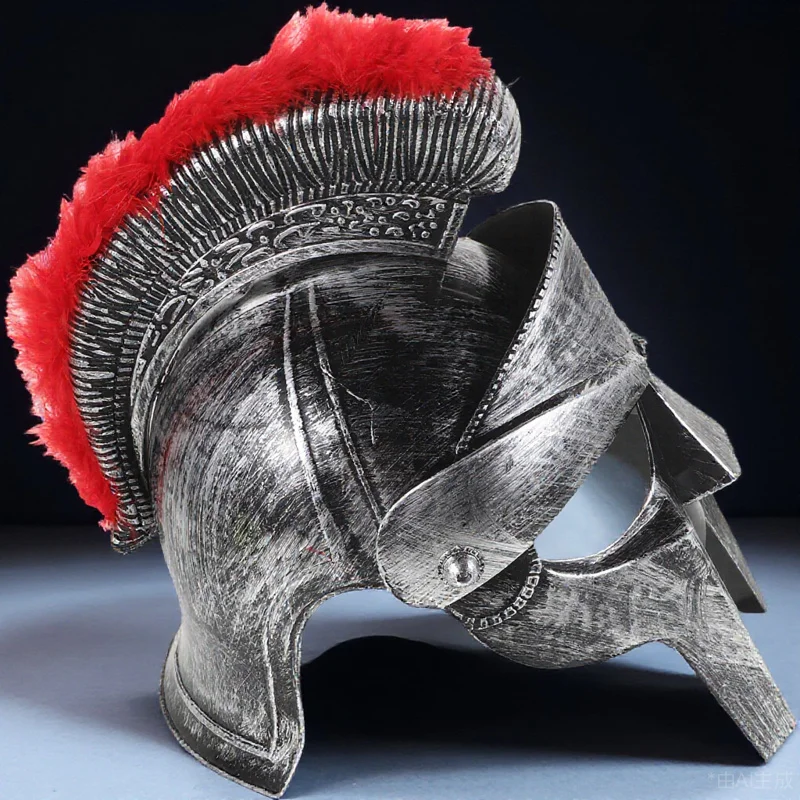 

Roman Ancient Soldier Costume Folding Face Mask Cosplay Hat Party Prop Roman Warrior