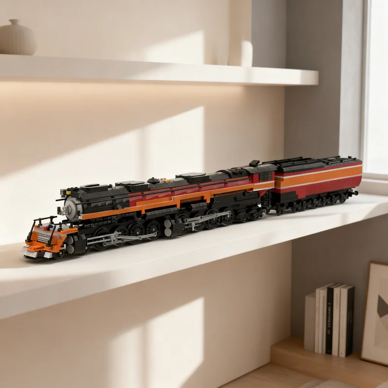 2106 Teile MOC Daylight Big Boy Konzeptzug-Modellbausatz Kreatives DIY-Geschenk Ausstellungsstück Deko zum Zusammenbauen Premium für Erwachsene