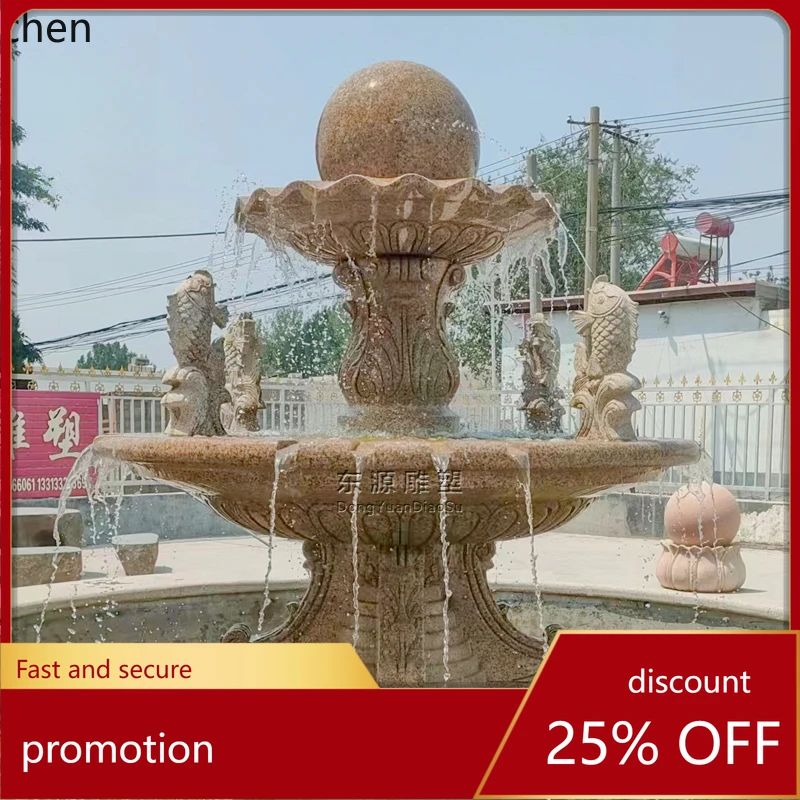 CZ  stone sculpture fountain flowing water feng shui ball marble fountain fish pond outdoor garden rockery water sculpture