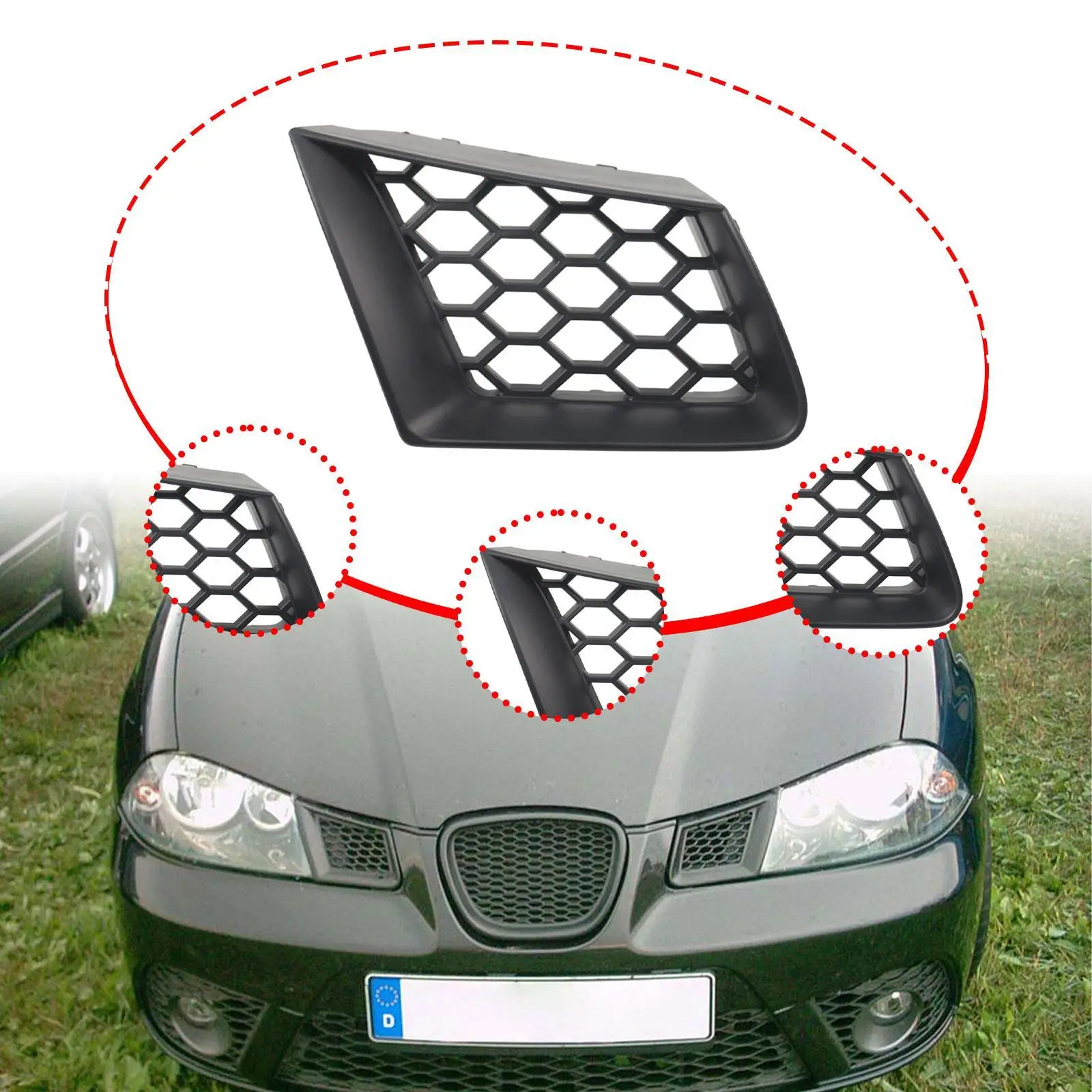 

Решетка радиатора 6L0853676A 6L0853676, профессиональная защита, легко устанавливаемая передняя решетка для Seat Ibiza-typ 6L, автомобильные аксессуары