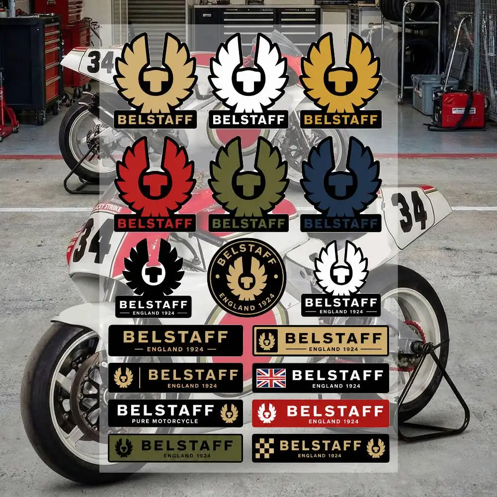 B-eL-S-T-A-F-F- Ästhetische Graffiti-Aufkleber Wasserfeste PVC-Sticker für Auto Motorrad Skateboard Helm Notizbuch