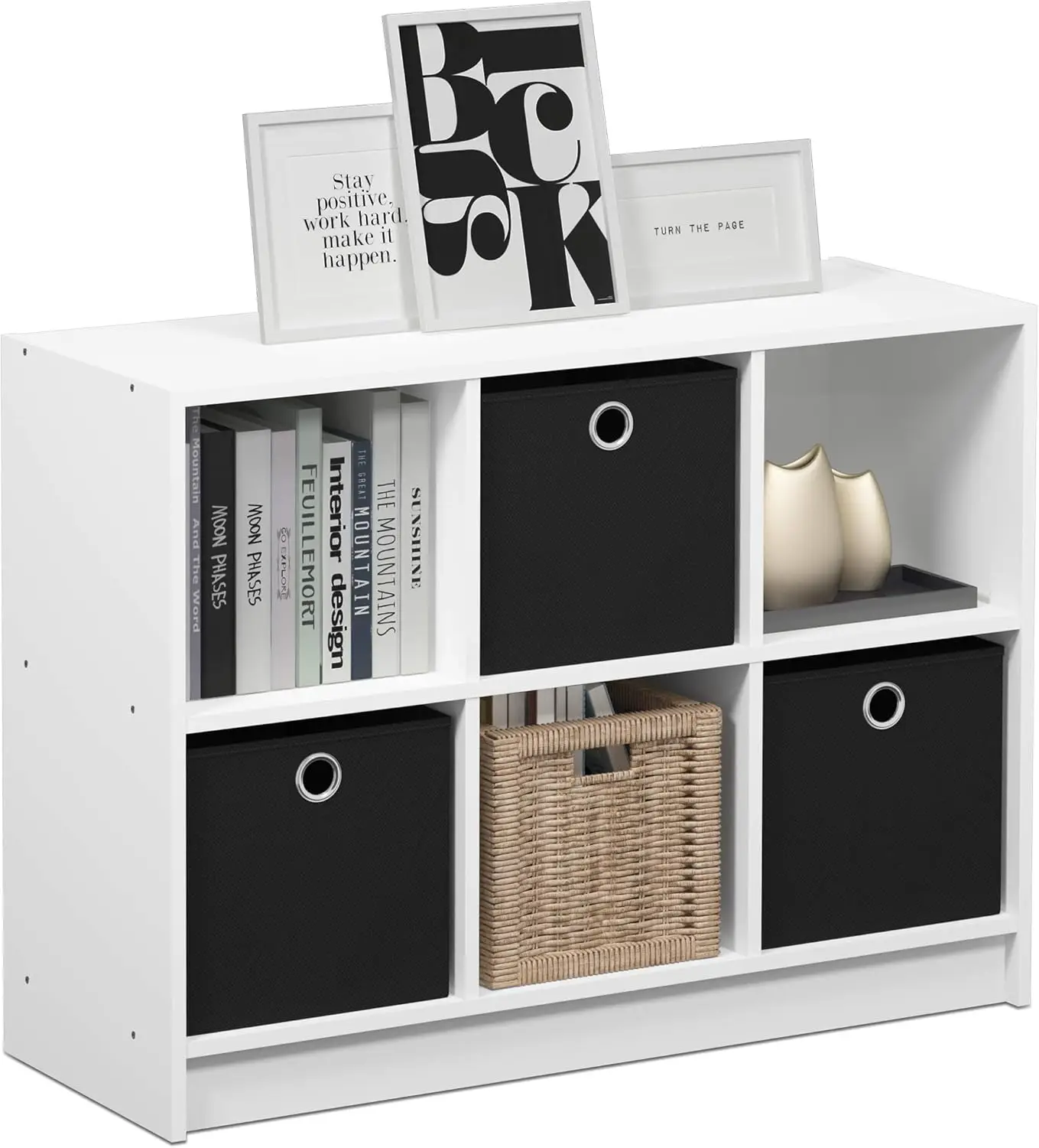 

！@Combohome Wooden 3x2 Cube Storage Bookcase Organizer with Bins