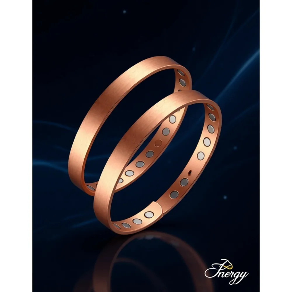 

Регулируемый магнитный браслет из чистой меди для женщин, 3500 Гаусс, 2 шт., подарочный набор