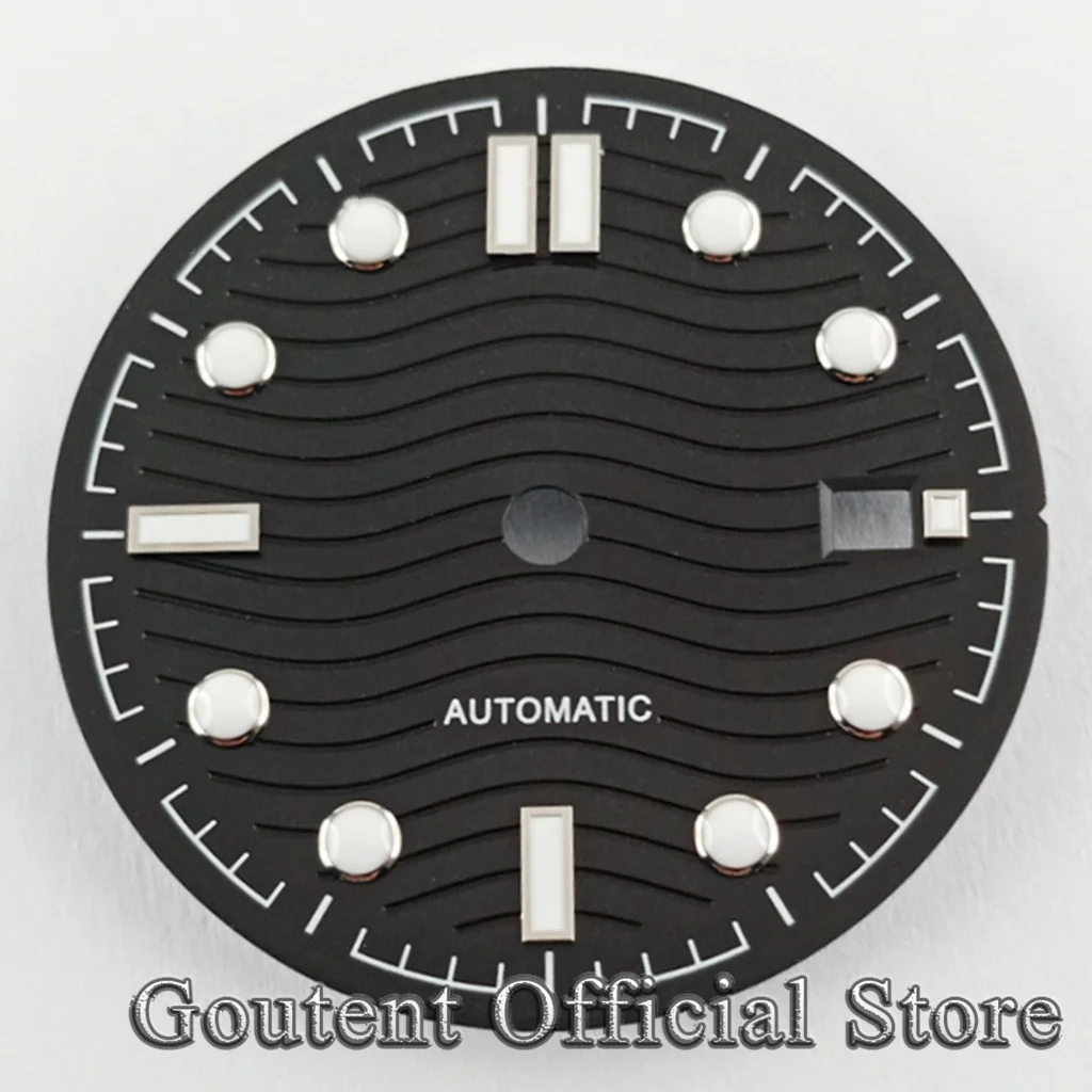 Goutent 31mm Luminous Black Blue Green Watch Dial Fit NH35 NH36  ETA 2836 2824 DG2813 3804 Miyota 8215 821A 82 Series Movement