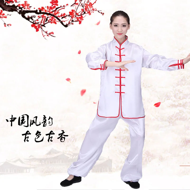 Fashion Tai Chi Uniform Women Martial Arts Uniform Chinese Traditional Folk Long Sleeve Kung Fu Suit Morning Sportswear