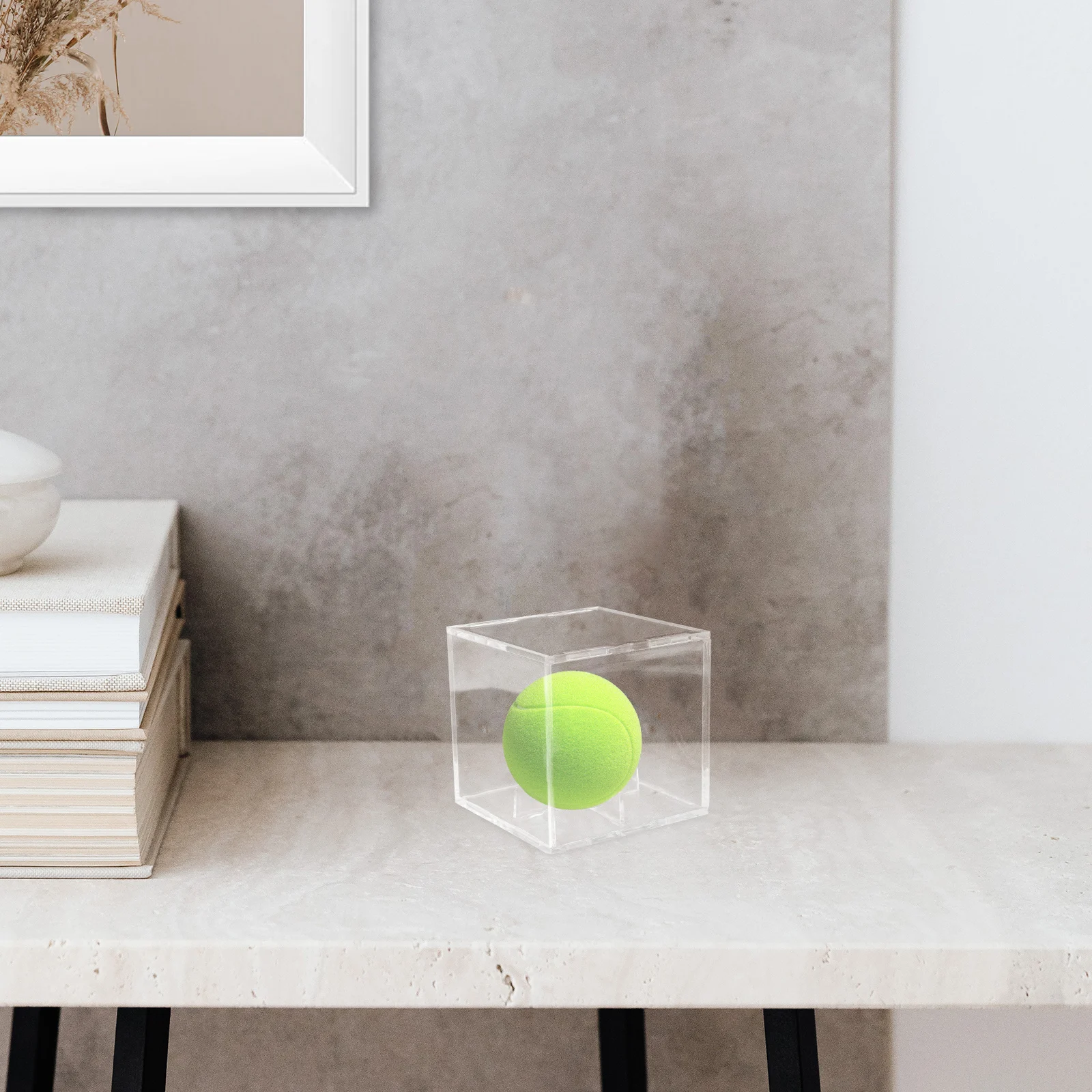 

Acrylic Storage Box Baseball Container Holder Cube for Display Showcase Clear