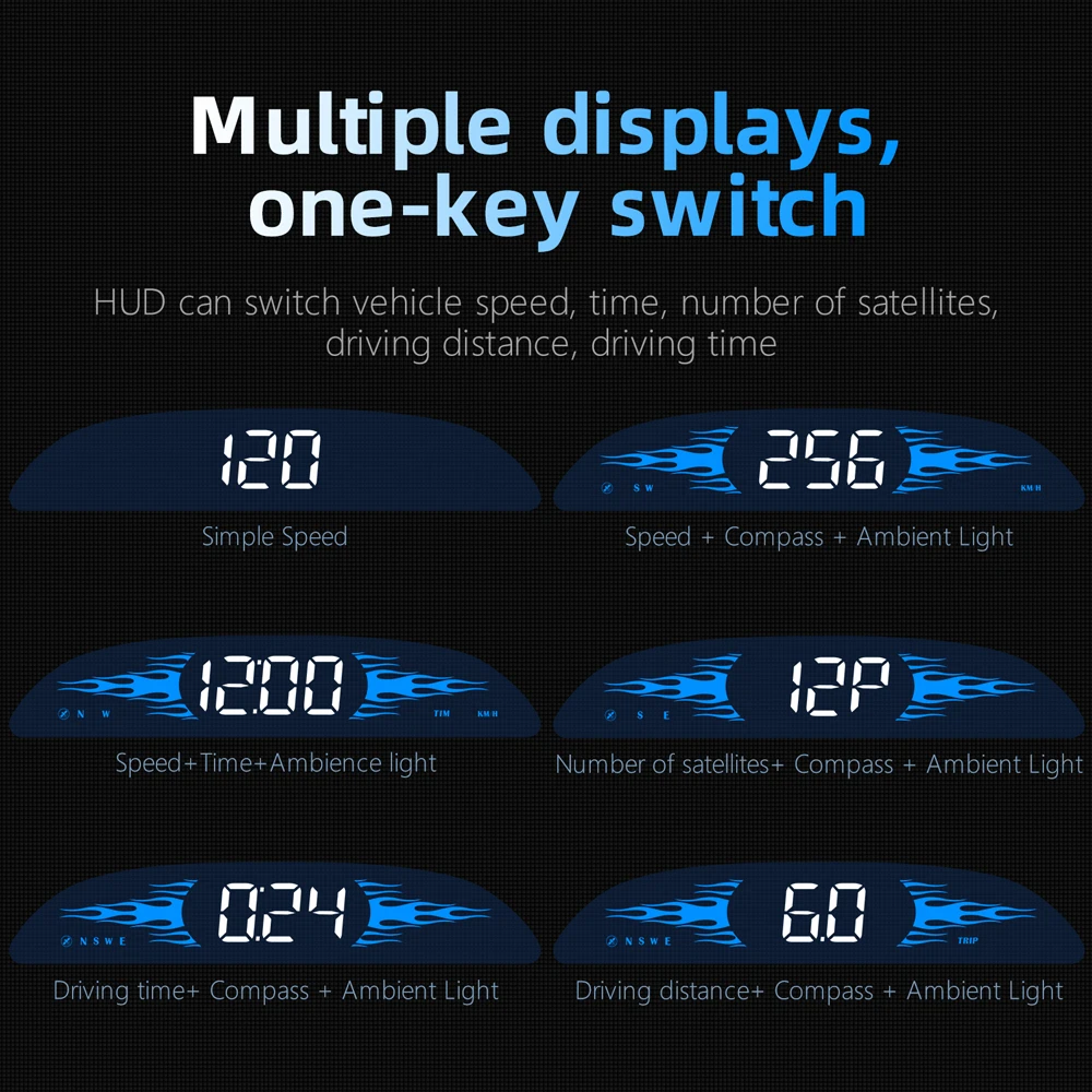 ZQKJ G2 Head Up Display accessori Auto per tutte le Auto motorcyc Digital tachimetro GPS HUD Multi-funzione Over Speed Alarm Meter