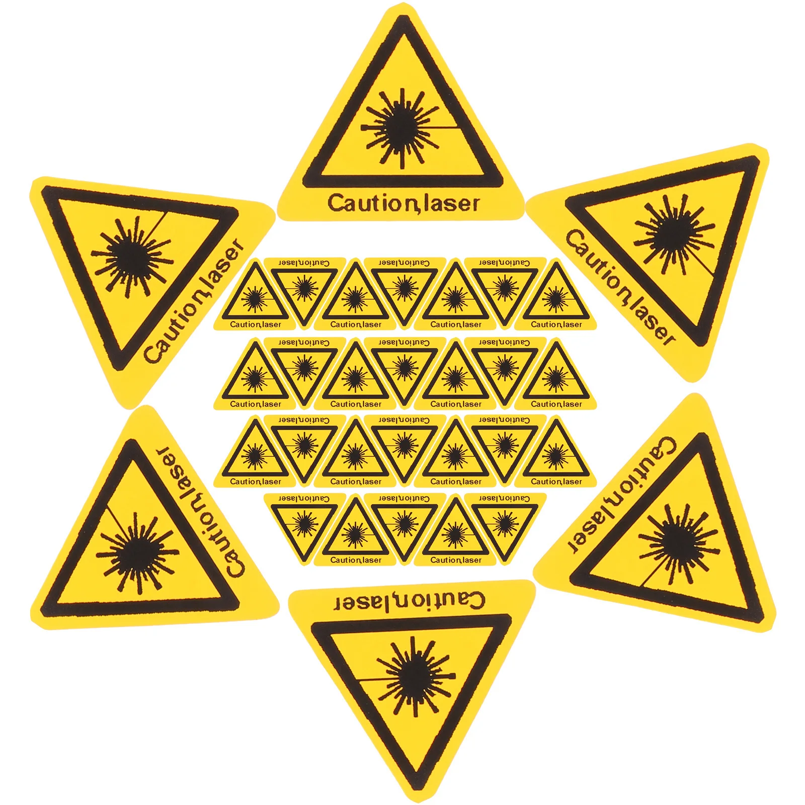 50Pcs Laser Safety Sticker Warning Sign Adhesive Caution Decals Security Labels for Effective Hazard Communication