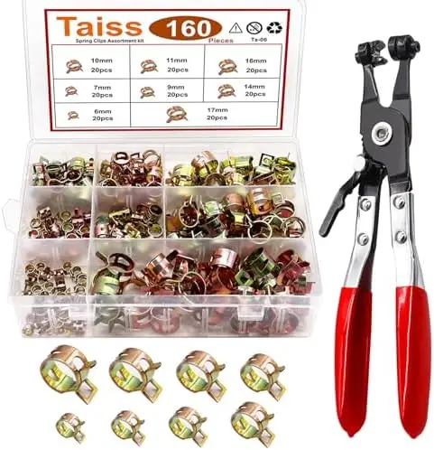 

Taiss 160Pcs Spring Hose Clamps Kit 6-17mm Fuel Air Vacuum Clip