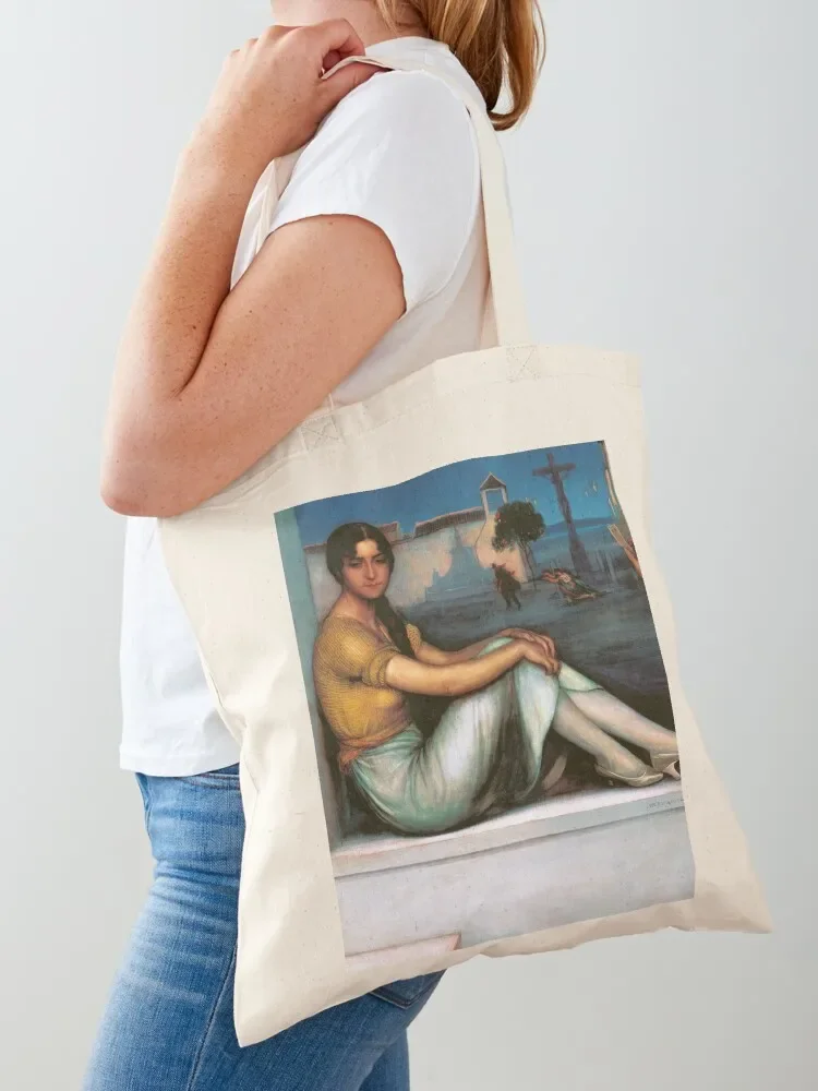 Julio Romero de Torres - The Fortune Telling Tote Bag Customizable tote men hand bags for women