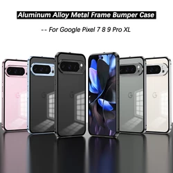For Google Pixel 7 8 9 10 Pro XL 10pro 9A 8A Aviation Aluminum Alloy Frame Bumper Phone Case Matte PC Backplate Protective Cover