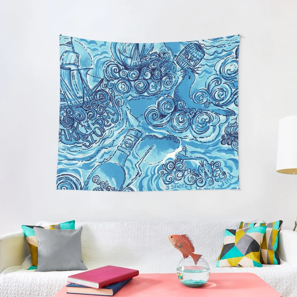 

dark stormy wave Tapestry Funny Decorations For Room Wall Hanging Decor Tapestry