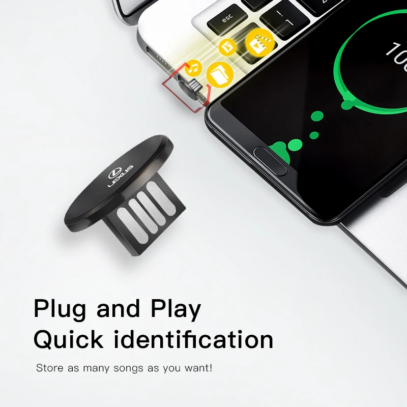 شعار السيارة U القرص محرك فلاش نوع C ذاكرة USB لكزس RX300 IS200 IS250 ES350 Ct200h UX250h NX300h RX350 ES300h RX400h IS300h #4