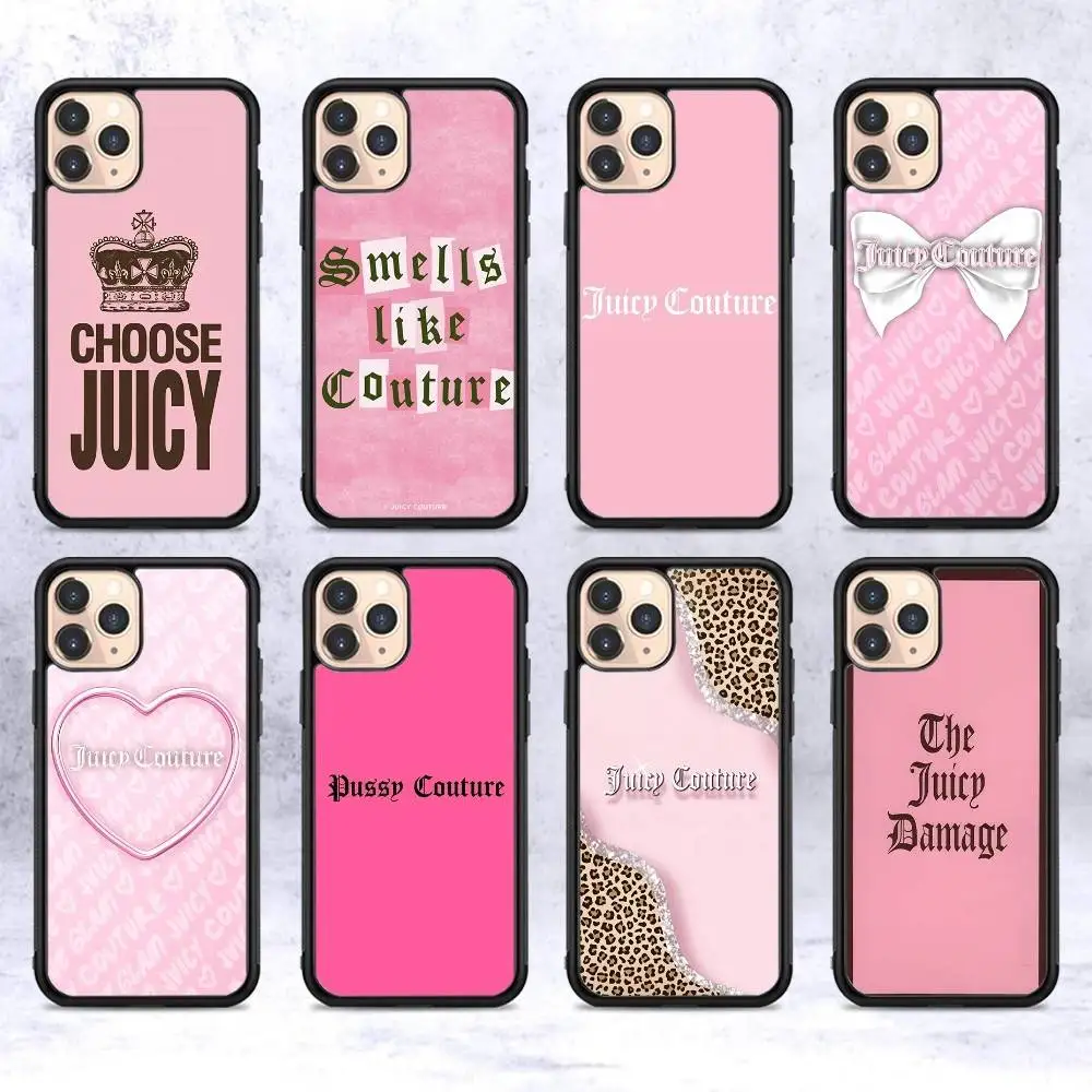 J-Juicy C-Couture Für iPhone 11 12 13 14 15 16 17 Pro Max Plus TPU+PC Stoßfeste Rückseitige Handyhüllen