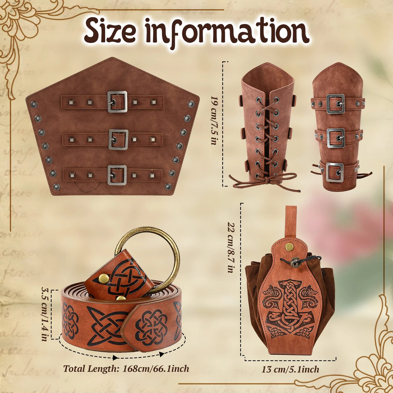 Średniowieczna Renesansowa Skórzana Torba na Ramię Pas Halloween Cosplay Rekwizyty Pas Skórzana Torba na Ramię Akcesorium dla Dorosłych