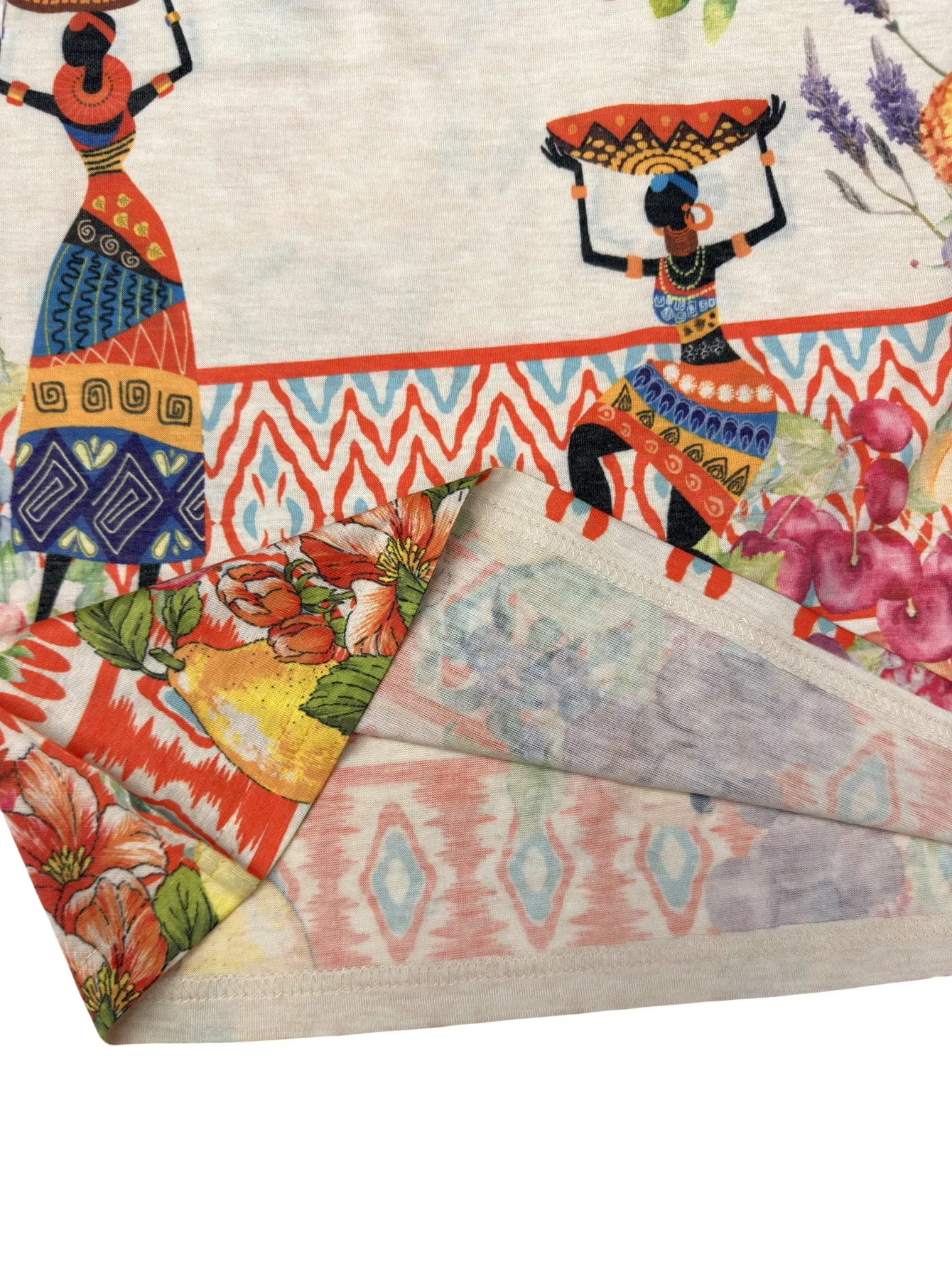 2025 Fashion Printed T Shirts Women Vintage Clothes Classic Style Casual Flower Pattern O Neck Short Sleeve Tops Tee Shirt Femme