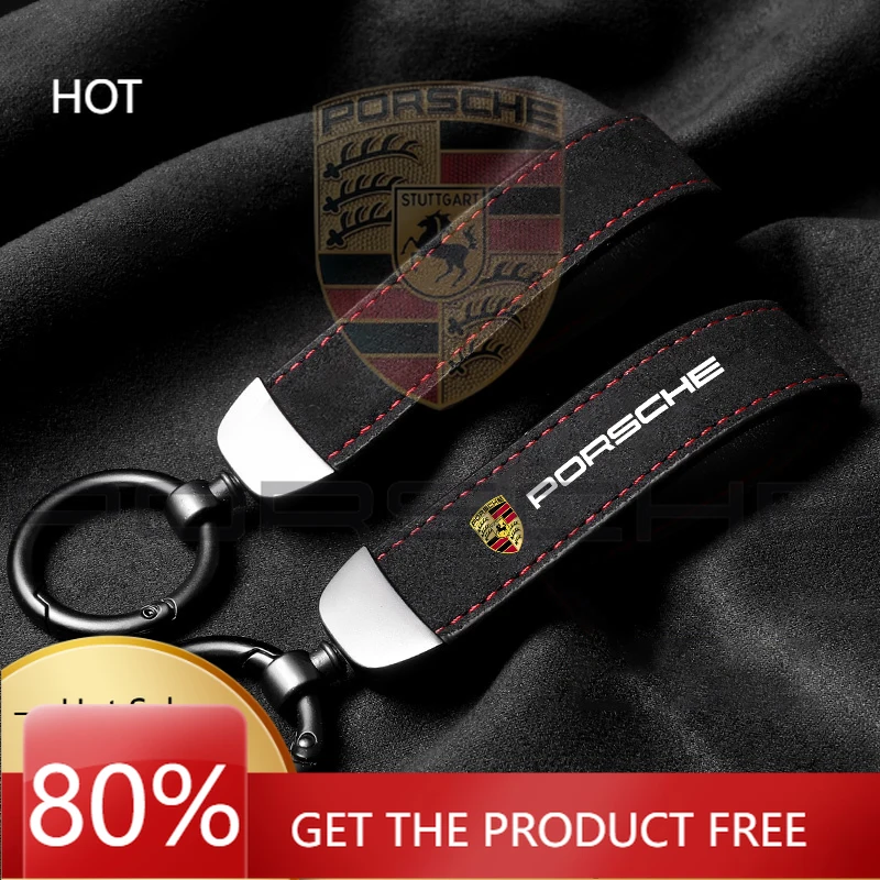

Наклейка на автомобиль Porsche, замшевые брелоки для ключей, мужские и женские брелоки-держатели, подвеска для Porsche Cayenne, Panamera, Macan, 911, Taycan, Boxster