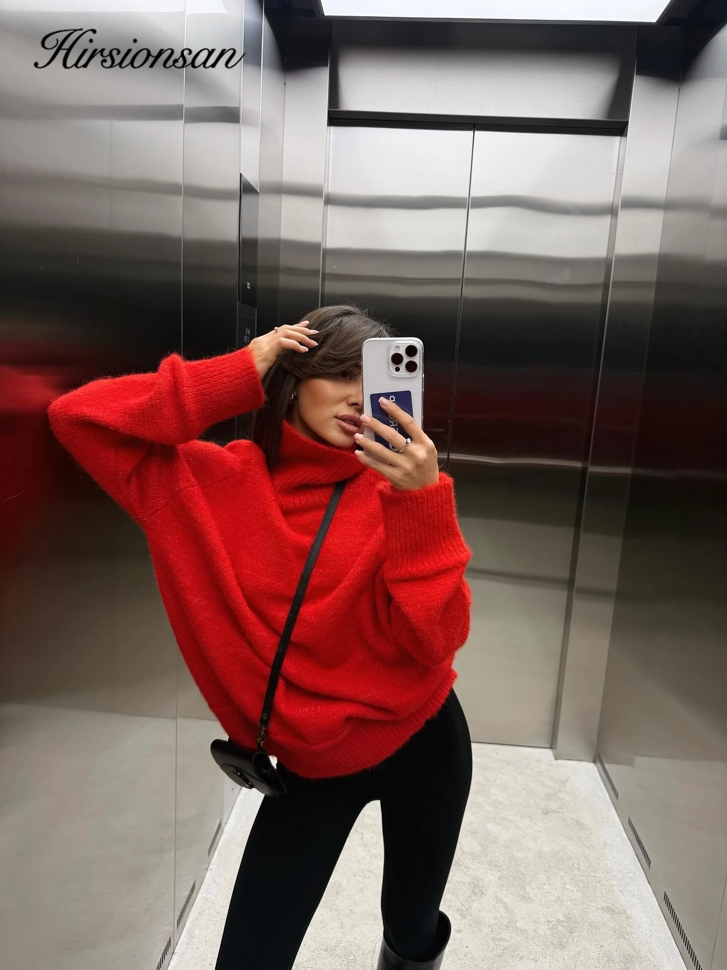 Oversized Women's Soft Knitted Turtle Neck Sweater 2025