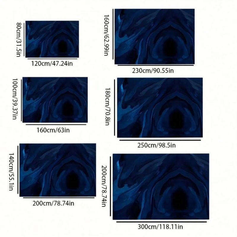 Dark Blue Gradient Abstract Pattern Carpet, Soft And Durable, Machine Washable And Easy To Clean, Lightweight