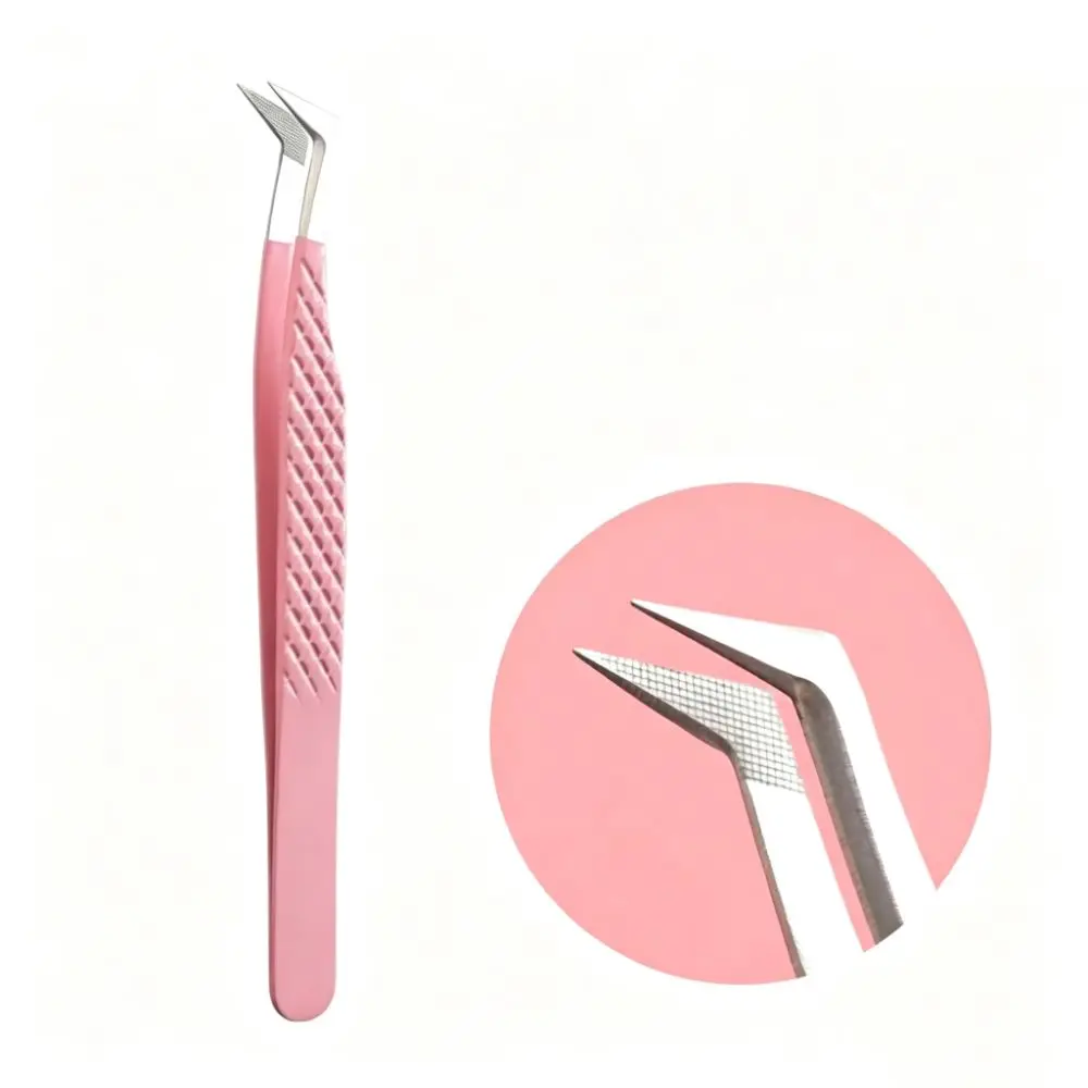 Anti-static Eyelash Extension Tweezer Stainless Steel Non-magnetic Fiber Tip High Precision Superhard