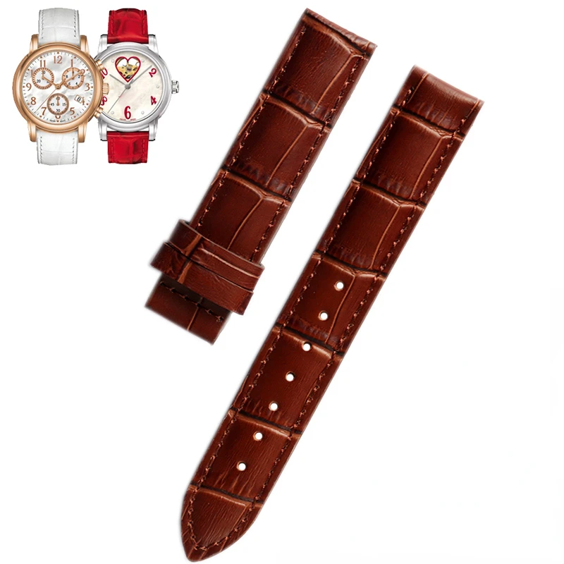 Genuine Leather Watch Strap for Tissot Lady Heart Yunchi T050207 T050210a T050217a Series Soft Comfortable Watchband16mm Women