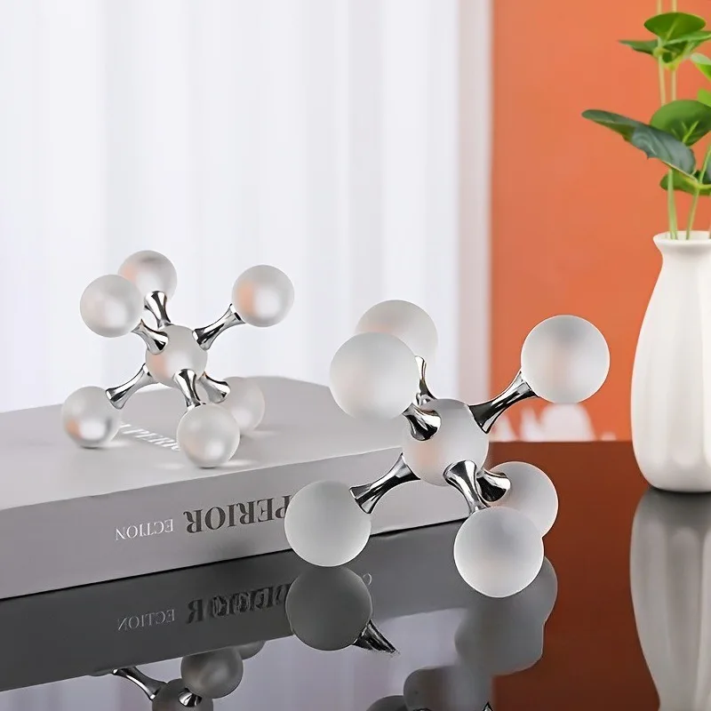 

15CMX15CM Modern Geometric Luxury Minimalism Molecular Glass Crystal Ball Decoration Home Dining Table Decoration Crystal