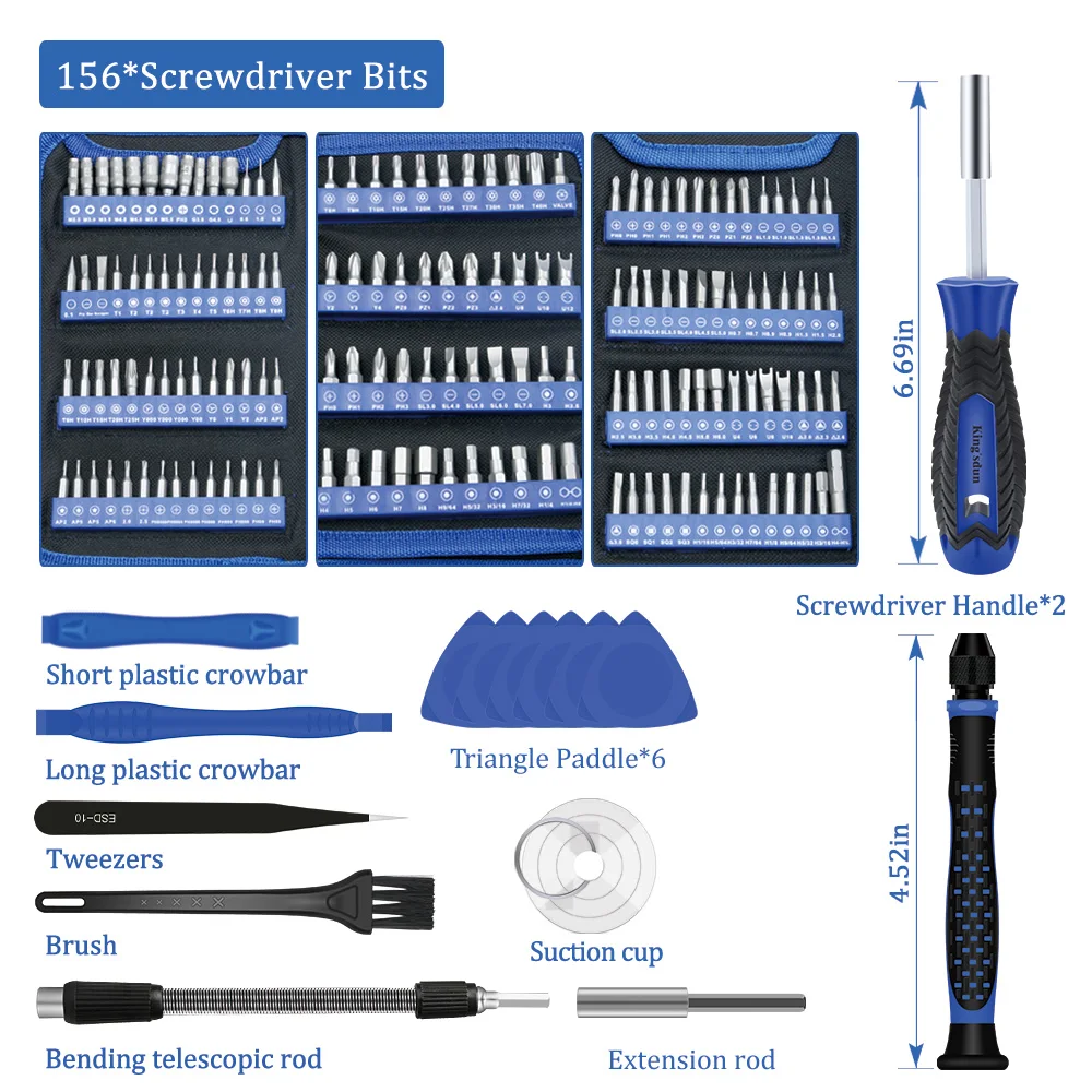 170 in 1 Precision Screwdriver Set Magnetic Bits Mine Small Portable Hand Tool Kits for Xiaomi Mobile Cell Phone PC Watch Repair