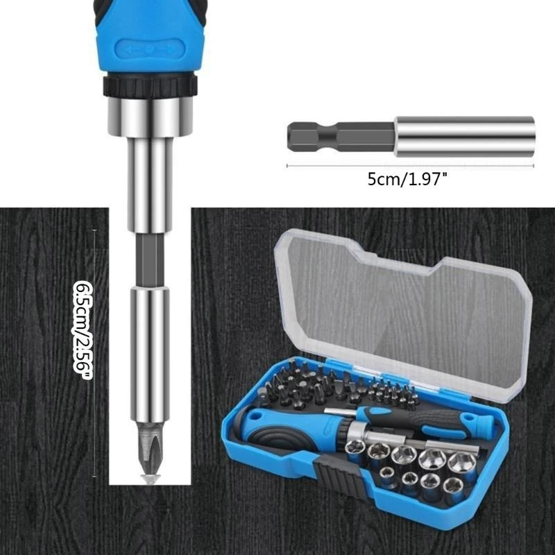 Y1AD 44pcs /34pcs Multi-bit Ratcheting Screwdriver Multitool Screwdriver Tool Set with Box Chrome Alloy Steel Tool Set
